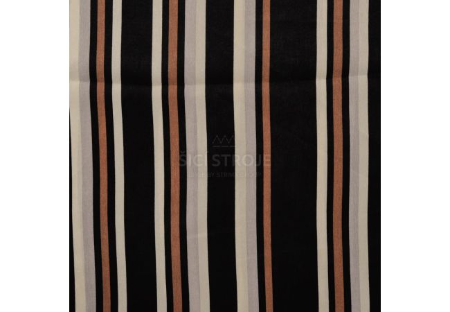 Poly Satin Print - Stripe, Caramel
