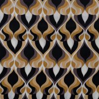 Poly Satin Print - Drops, Caramel