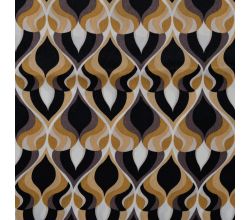 Poly Satin Print - Drops, Caramel