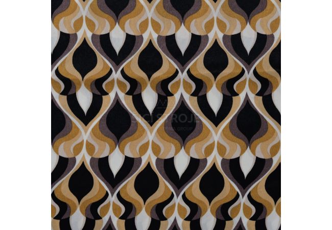 Poly Satin Print - Drops, Caramel