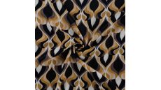 Poly Satin Print - Drops, Caramel