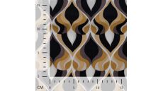 Poly Satin Print - Drops, Caramel