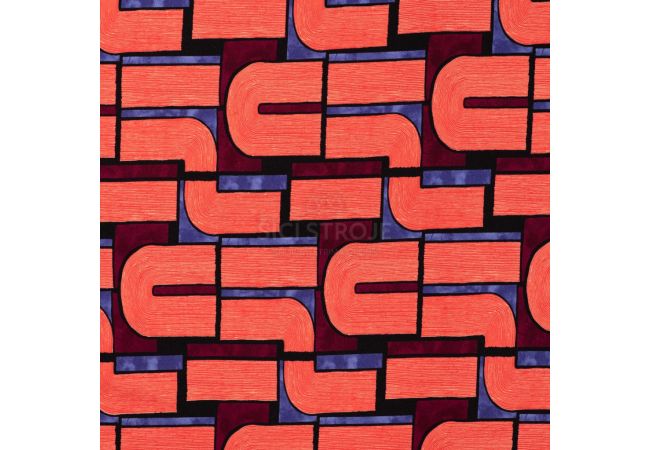 Viscose/Sp Jersey Print - Tubes, Red