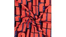 Viscose/Sp Jersey Print - Tubes, Red