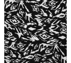 Viscose Crincle - Graphic, Black/White