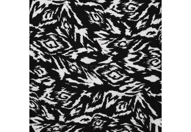 Viscose Crincle - Graphic, Black/White