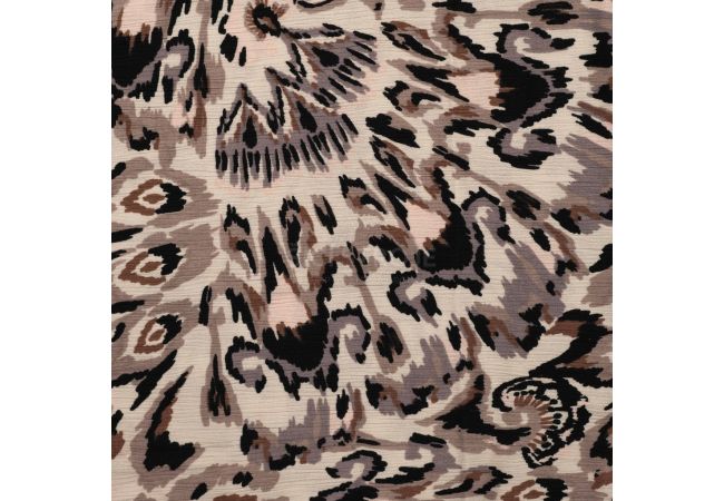 Viscose Crincle - Butterflies, Sand