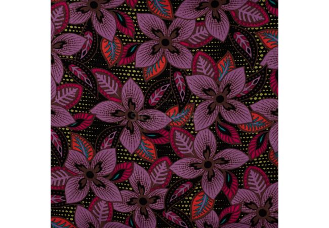 Linnen Viscose Print - Indy Flower, Violet