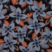 Linnen Viscose Print - Indy Flower, Denim