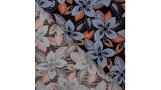 Linnen Viscose Print - Indy Flower, Denim