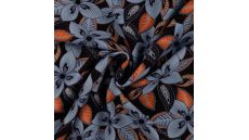 Linnen Viscose Print - Indy Flower, Denim