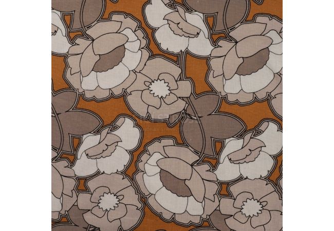 Linnen Viscose Print - Bold Flower, Sand