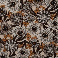 Linnen Viscose Print - Seventies Flower, Sand