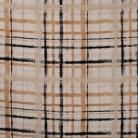 Linnen Viscose Print - Hand Painted Check, Sand