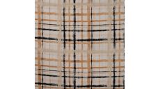 Linnen Viscose Print - Hand Painted Check, Sand