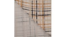 Linnen Viscose Print - Hand Painted Check, Sand