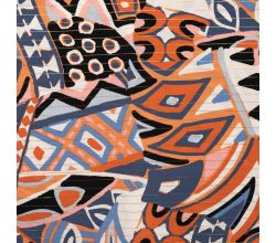 Cotton Voile Lurex - Abstract, Denim