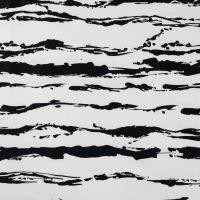 Cotton/Sp Sateen Print - Irregular Stripe, White Black