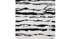 Cotton/Sp Sateen Print - Irregular Stripe, White Black