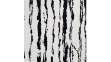 Cotton/Sp Sateen Print - Irregular Stripe, White Black