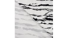 Cotton/Sp Sateen Print - Irregular Stripe, White Black