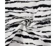 Cotton/Sp Sateen Print - Irregular Stripe, White Black