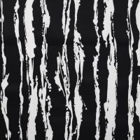 Cotton/Sp Sateen Print - Irregular Stripe, Black/White