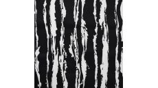 Cotton/Sp Sateen Print - Irregular Stripe, Black/White