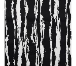 Cotton/Sp Sateen Print - Irregular Stripe, Black/White