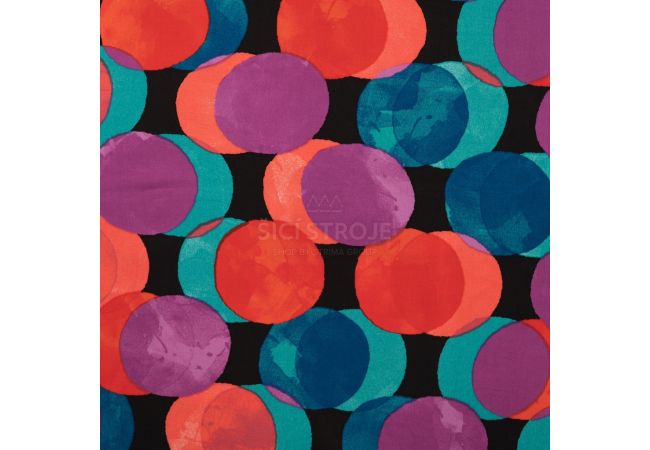 Satin Viscose - Funny Dots, Cyclam