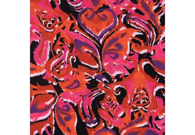 Viscose/EA Jersey Print - Gothic, Orange