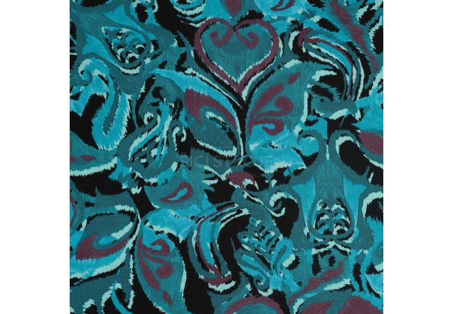 Viscose/EA Jersey Print - Gothic, Petrol