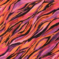 Viscose Twill Print - Waves, Fuchsia