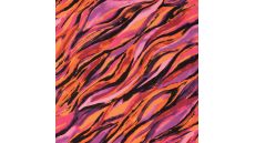 Viscose Twill Print - Waves, Fuchsia