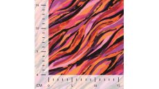 Viscose Twill Print - Waves, Fuchsia