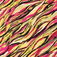 Viscose Twill Print - Waves, Lime