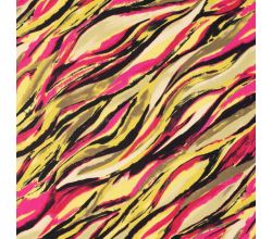 Viscose Twill Print - Waves, Lime