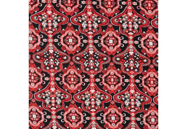 Viscose Twill Print - Damascus, Red