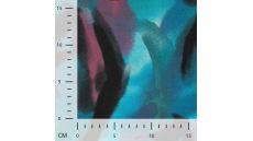 Viscose Stretch Print - Dusty Flames, Petrol