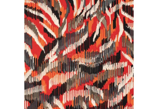 Viscose Stretch Print - Typhoon, Red