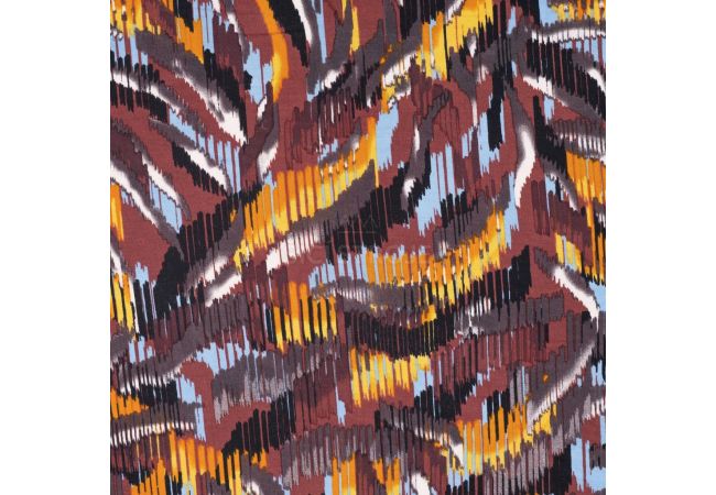 Viscose Stretch Print - Typhoon, Cognac