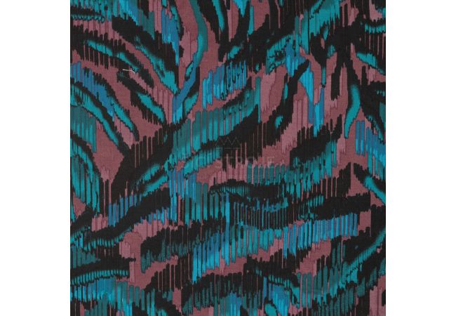 Viscose Stretch Print - Typhoon, Petrol