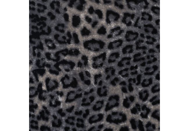 Velour Print - Panther, Silver Grey