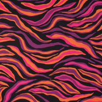 Nylon Mesh Print - Waves, Orange