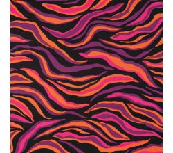 Nylon Mesh Print - Waves, Orange