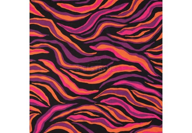 Nylon Mesh Print - Waves, Orange