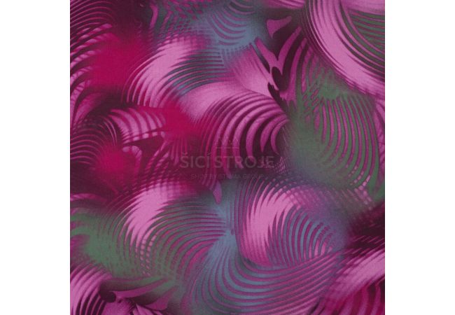 Nylon Mesh Print - Curly, Cyclam