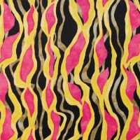 Rayon Spun Satin Print - Garland, Lime