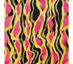 Rayon Spun Satin Print - Garland, Lime