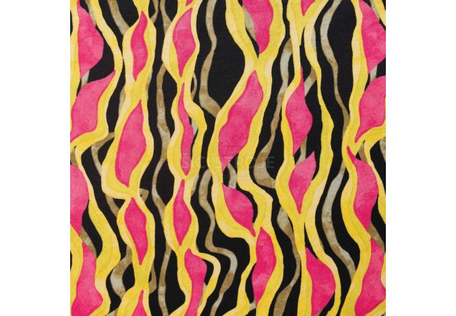 Rayon Spun Satin Print - Garland, Lime